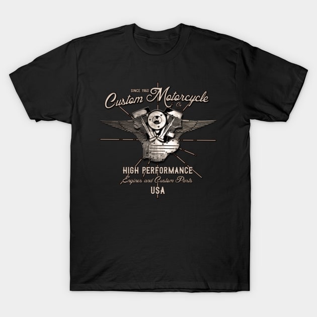 Custom Motorcycles T-Shirt by hardtbonez